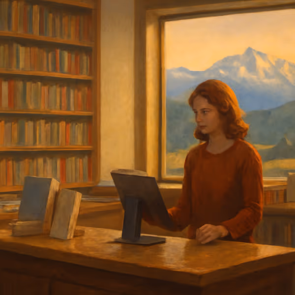 Oil painting evoking Campaign & promo automation for bookstores