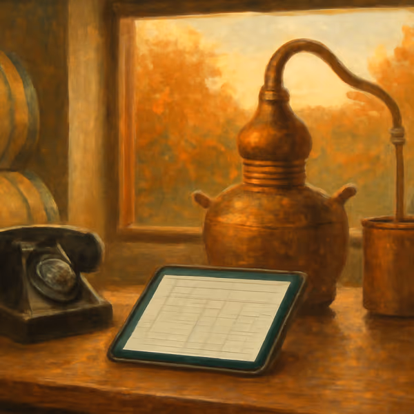 Oil painting evoking Missed-call booking for distilleries