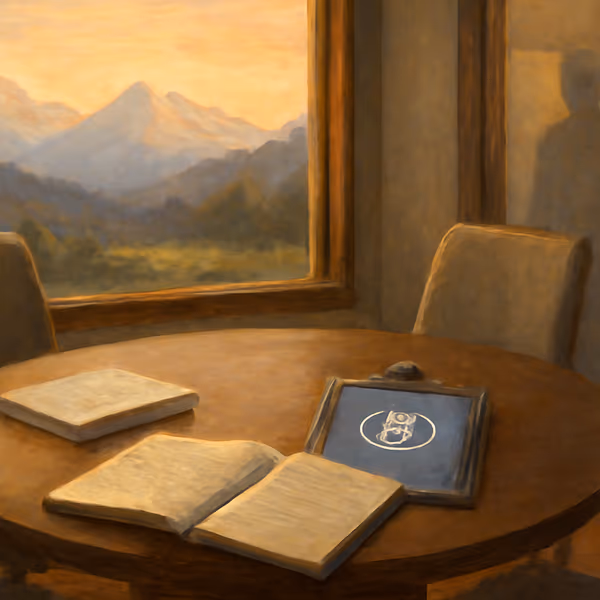 Oil painting evoking SMBs run structured, bias-reduced interviews with AI-scored scorecards for founders