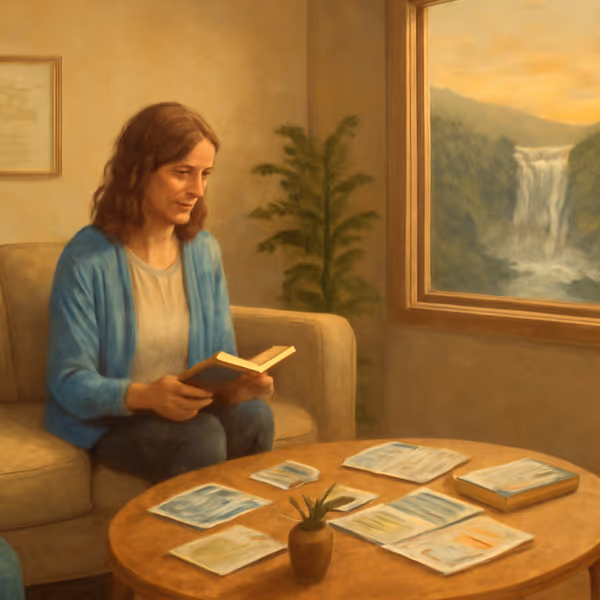 Oil painting evoking Through stressful moments coaching for caregivers