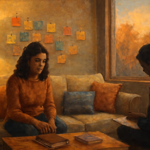 Oil painting evoking Through stressful moments coaching for long-distance couples